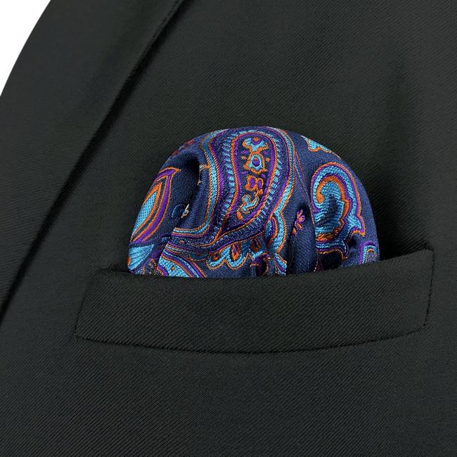 shlax & wing HH13 Multicolor Paisley Mens Pocket Square Silk Fashion Wedding Handkerchief Classic Brand New Hanky Precio ultrabajo