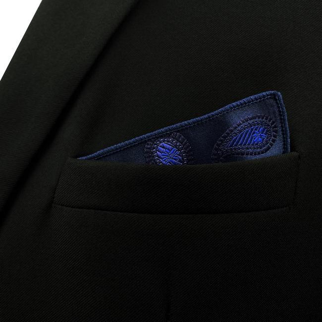 shlax & wing DH14 Navy Paisley Mens Pocket Square Silk Wedding Classic Handkerchief Novelty Fashion Groom Hanky Devoluciones gratuitas