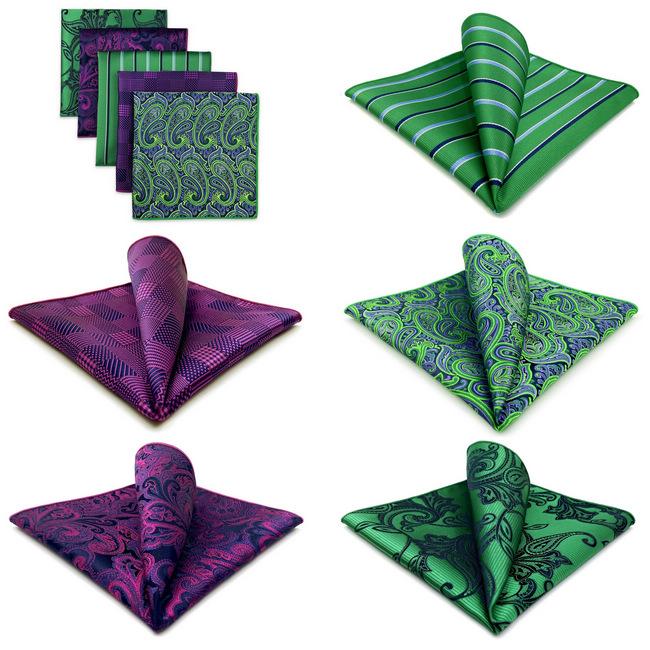 shlax & wing 5 Pieces Assorted Mens Pocket Square Fashion Gift Classic Handkerchiefs Set 2-89 En línea