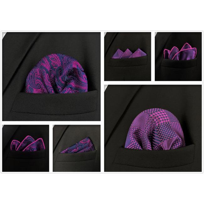 shlax & wing 5 Pieces Assorted Mens Pocket Square Fashion Gift Classic Handkerchiefs Set 2-89 En línea