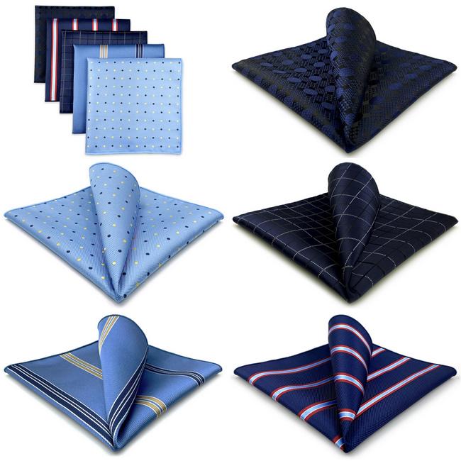 shlax & wing 5 Pieces Assorted Mens Pocket Square Fashion Gift Classic Handkerchiefs Set 2-90 Outlet