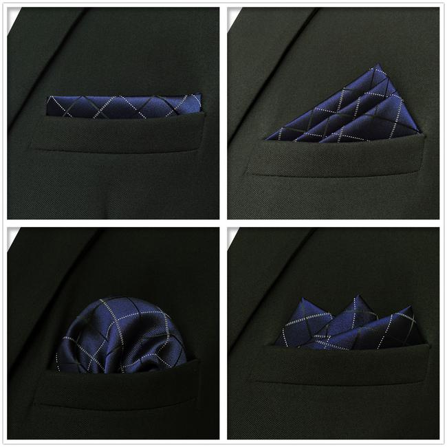 shlax & wing 5 Pieces Assorted Mens Pocket Square Fashion Gift Classic Handkerchiefs Set 2-90 Outlet