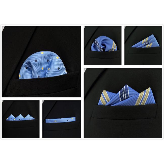 shlax & wing 5 Pieces Assorted Mens Pocket Square Fashion Gift Classic Handkerchiefs Set 2-90 Outlet