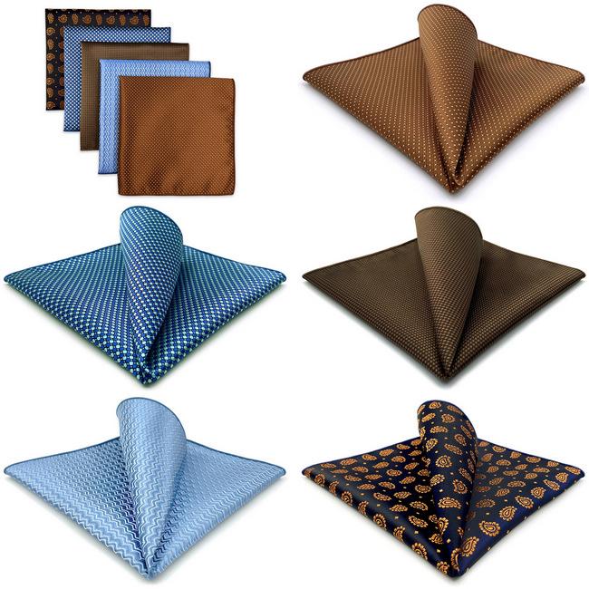 shlax & wing 5 Pieces Assorted Mens Pocket Square Fashion Gift Classic Handkerchiefs Set 2-91 Outlet online