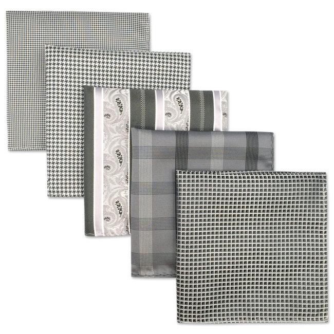 shlax & wing 5 Pieces Assorted Mens Pocket Square Fashion Gift Classic Handkerchiefs Set 3-18 Gran oferta
