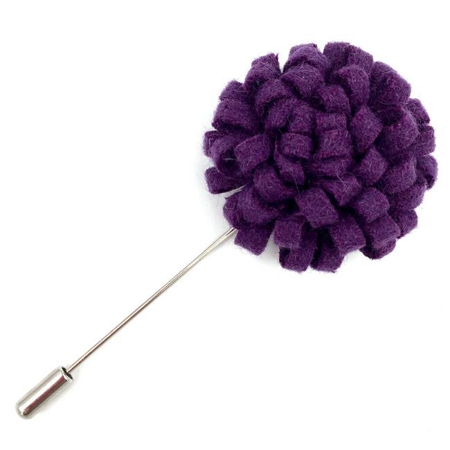 shlax & wing Purple Wool Felt Lapel Flowers Boutonniere Stick Pin Men’s Accessories Handmade Necktie Descuento