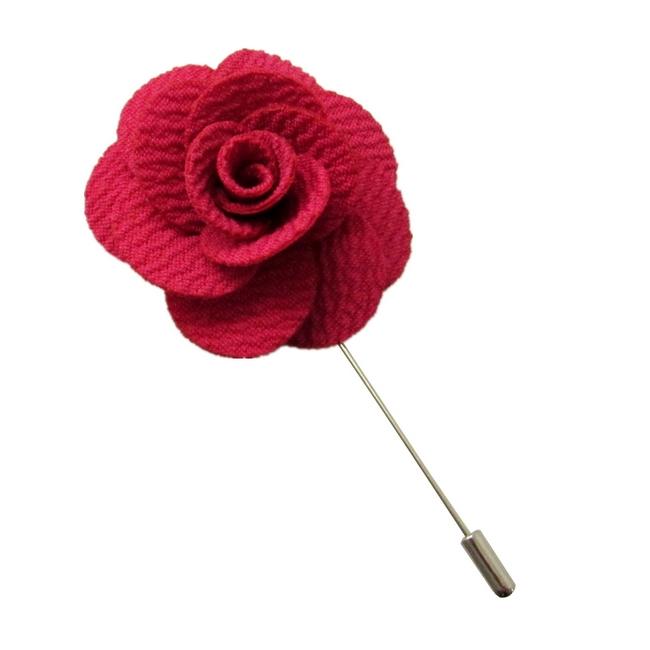 shlax & wing Rose Red Cotton Blend Lapel Flowers Boutonniere Stick Pin Men’s Accessories Handmade Necktie Mejor oferta