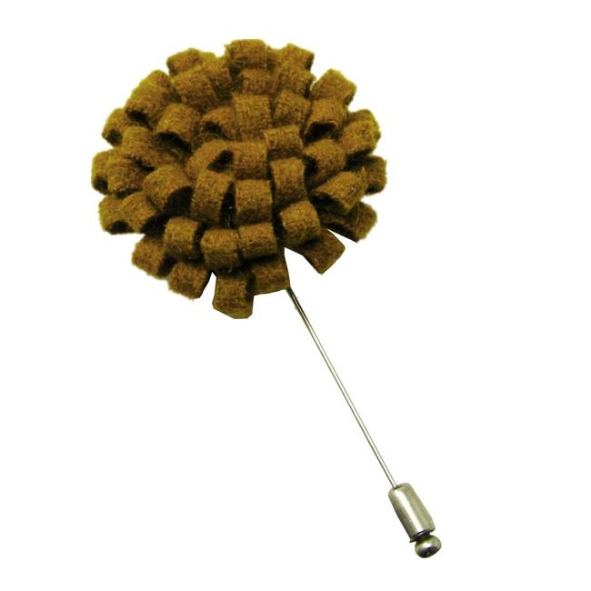 shlax & wing Camel Wool Blend Lapel Flowers Handmade Boutonniere Stick Pin Men’s Accessories Rebajas online