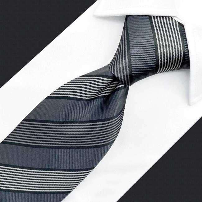shlax & wing A70 Black Striped Mens Neckties Pocket Square Set Dress Classic Party Novelty Business Envío gratis