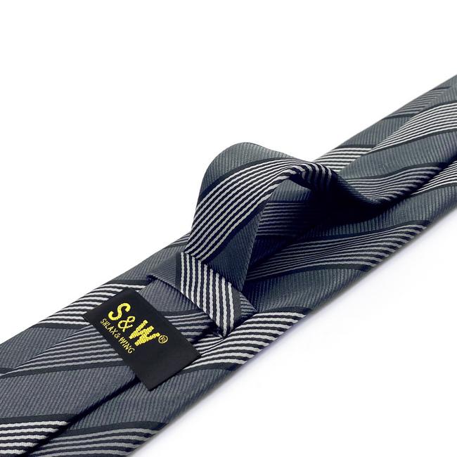 shlax & wing A70 Black Striped Mens Neckties Pocket Square Set Dress Classic Party Novelty Business Envío gratis