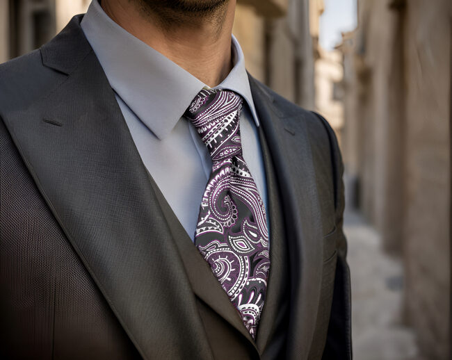 shlax & wing A72 Dark Purple Paisley Mens Neckties Hanky Set Fashion Classic Wedding Extra Long Size Ties Party Gift Envío gratis