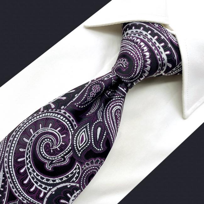shlax & wing A72 Dark Purple Paisley Mens Neckties Hanky Set Fashion Classic Wedding Extra Long Size Ties Party Gift Envío gratis