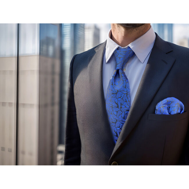 shlax & wing A75 Blue Pattern Mens Neckties Pocket Square Set Fashion Business Accessory Extra Long Size Tie Últimos 3 días