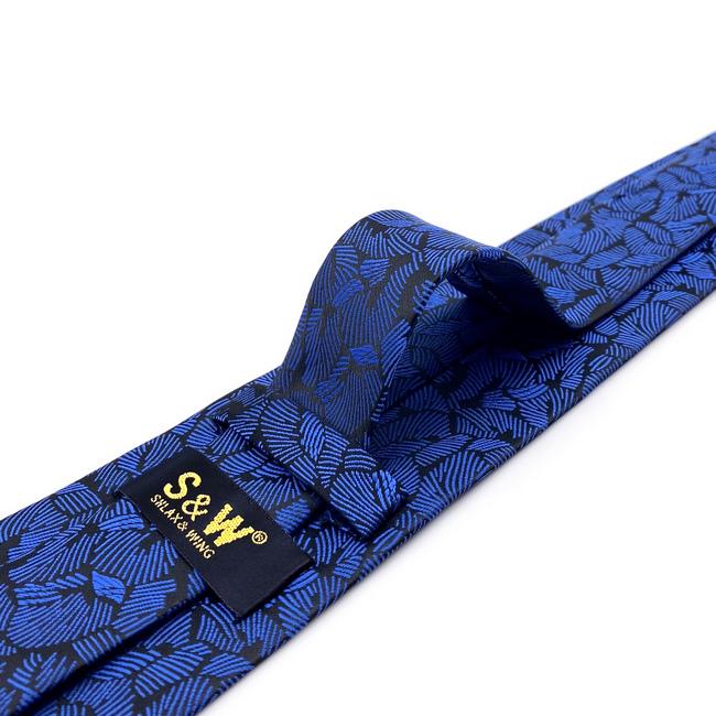 shlax & wing A75 Blue Pattern Mens Neckties Pocket Square Set Fashion Business Accessory Extra Long Size Tie Últimos 3 días