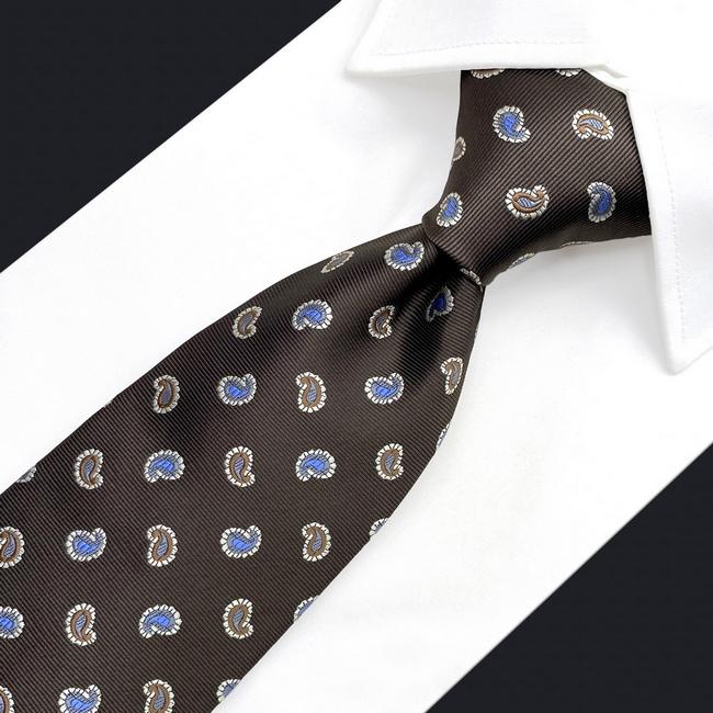 shlax & wing A76 Mens Neckties Pocket Square Set Brown Paisley Fashion Classic Party Gift Party Extra Long Size Ties COMPRAR AHORA