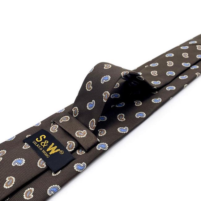 shlax & wing A76 Mens Neckties Pocket Square Set Brown Paisley Fashion Classic Party Gift Party Extra Long Size Ties COMPRAR AHORA