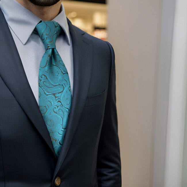 shlax & wing A77 Dark Teal Paisley Mens Neckties Pocket Square Luxury Gift Accessories Party Extra Long Size ÚLTIMAS EDICIONES