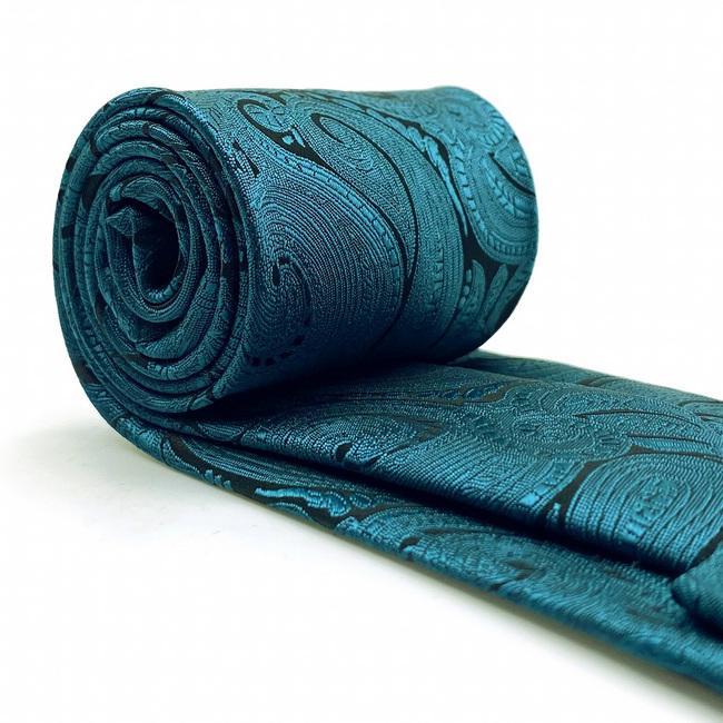 shlax & wing A77 Dark Teal Paisley Mens Neckties Pocket Square Luxury Gift Accessories Party Extra Long Size ÚLTIMAS EDICIONES