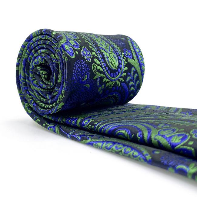 shlax & wing A78 Green Blue Paisley Mens Neckties Pocket Square Set Classic Fashion Wedding Extra Long Size Tie Últimos 2 días