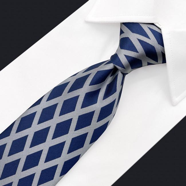 shlax & wing A81 Grey Blue Geometric Mens Neckties Pocket Square Set Classic Extra Long Size Fashion Wedding Promoción por tiempo limitado