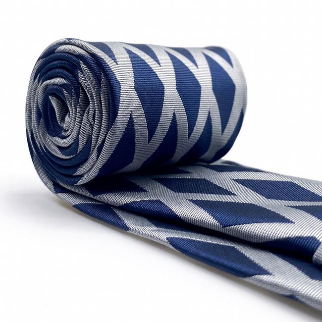 shlax & wing A81 Grey Blue Geometric Mens Neckties Pocket Square Set Classic Extra Long Size Fashion Wedding Promoción por tiempo limitado