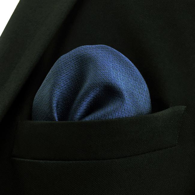 shlax & wing DH20 Navy Solid Mens Pocket Square Silk Dress Classic Hanky Wedding Fashion Handkerchief Promoción trimestral