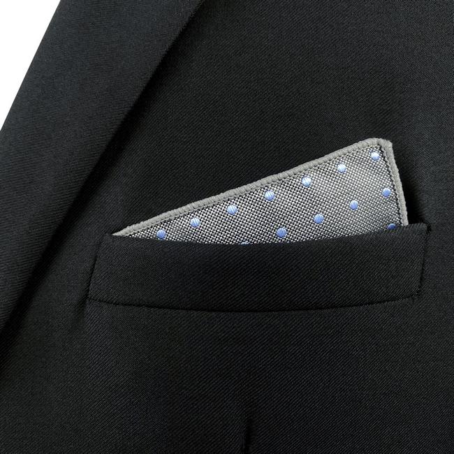 shlax & wing DH21 Grey Polka Dots Mens Pocket Square Silk Fashion Dress Handkerchief Wedding Groom Novelty Hanky Solo queda un día
