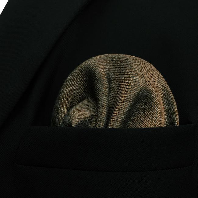 shlax & wing DH27 Brown Solid Mens Pocket Square Silk Fashion Dress Handkerchief Classic Brand New Hanky Grandes descuentos