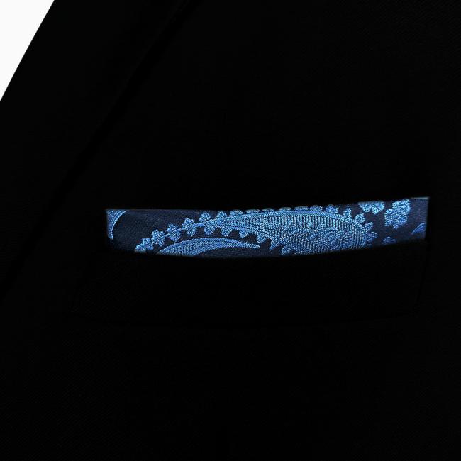 shlax & wing HH1 Blue Paisley Mens Pocket Square Silk Fashion Dress Handkerchief Brand New Wedding Hanky Tienda de fábrica