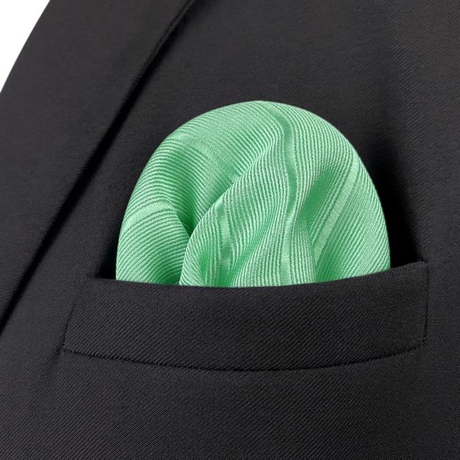 shlax & wing HH11 Green Solid Striped Silk Mens Pocket Square Wedding Fashion Handkerchief Novelty Classic Hanky Ahorra y exporta