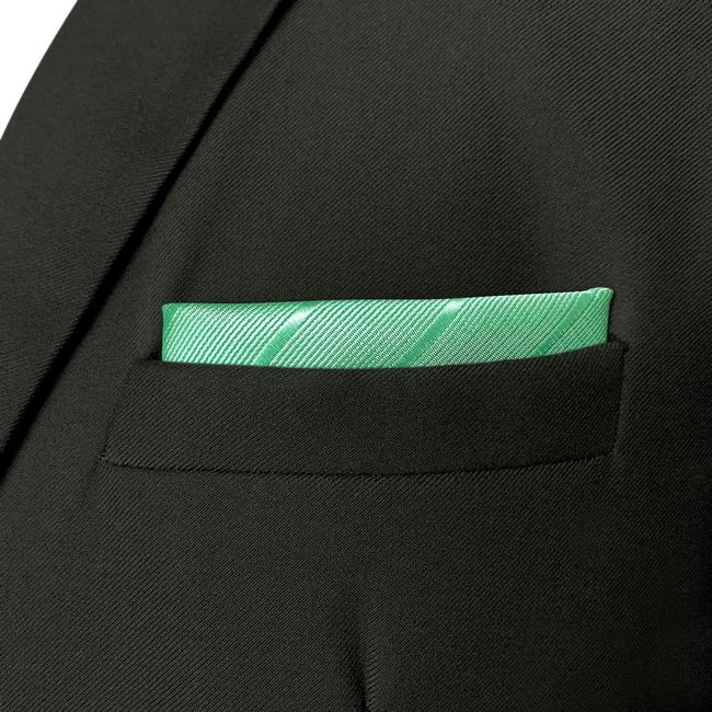 shlax & wing HH11 Green Solid Striped Silk Mens Pocket Square Wedding Fashion Handkerchief Novelty Classic Hanky Ahorra y exporta