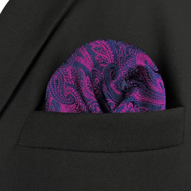 shlax & wing HH15 Purple Geometric Mens Pocket Square Silk Fashion Wedding Handkerchief Classic Dress Hanky Groom En oferta