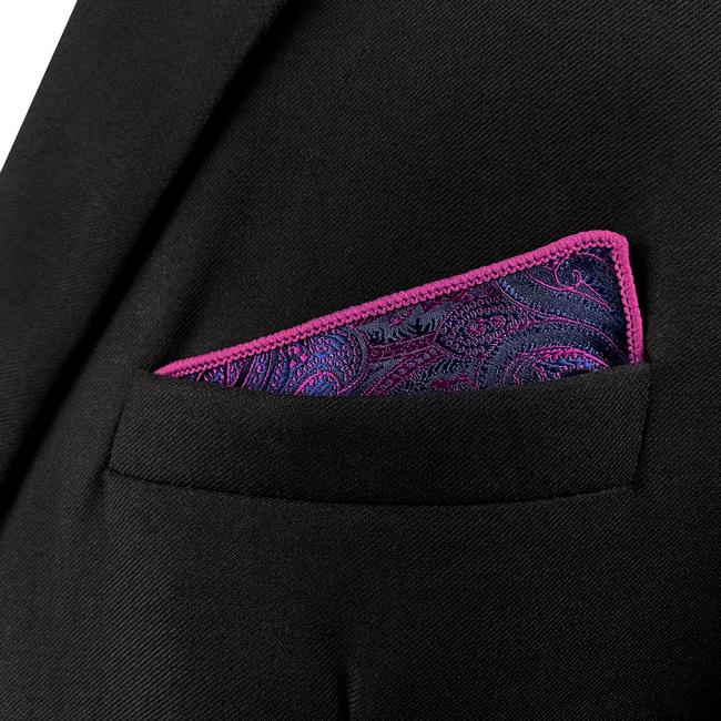 shlax & wing HH15 Purple Geometric Mens Pocket Square Silk Fashion Wedding Handkerchief Classic Dress Hanky Groom En oferta