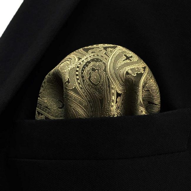 shlax & wing EH16 Brown Paisley Mens Pocket Square Silk Fashion Hanky Groom Dress Wedding Libre de impuestos
