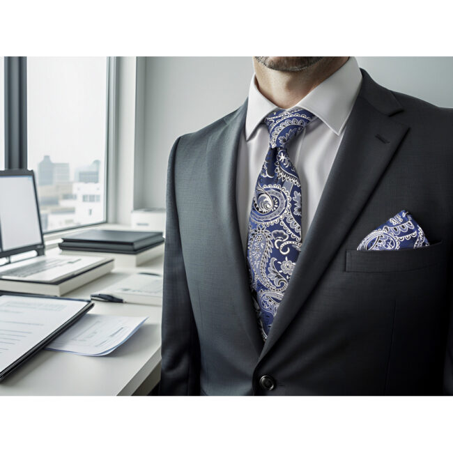 shlax & wing A87 Blue Paisley Mens Ties Pocket Square Set Luxury Gift Accessories 63″ Necktie Party Descuento por venta flash