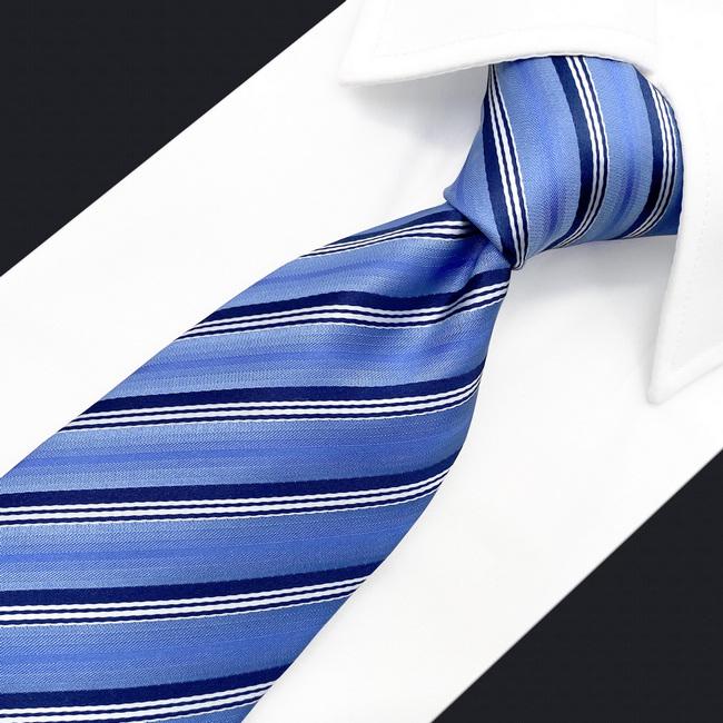 shlax & wing A89 Light Blue Striped Mens Ties Pocket Square Set Gift Fashion Skinny Necktie Party Novelty Business Extra Long Size Ofertas de temporada