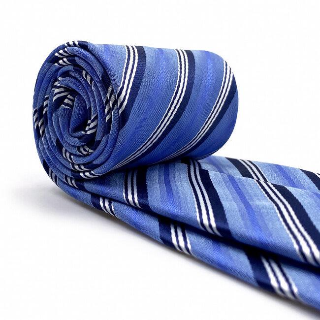 shlax & wing A89 Light Blue Striped Mens Ties Pocket Square Set Gift Fashion Skinny Necktie Party Novelty Business Extra Long Size Ofertas de temporada
