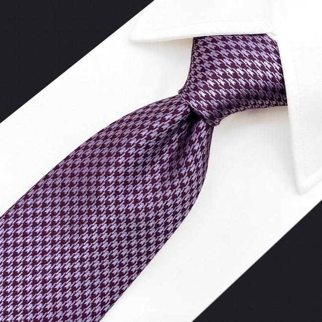 shlax & wing A90 Purple Houndstooth Mens Ties Pocket Square Set Wedding Extra Long Size Business Classic Ofertas especiales