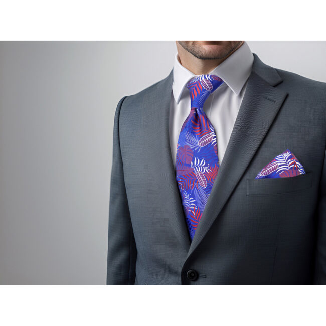 shlax & wing A91 Blue Red Abstract Mens Necktie Pocket Square Set Wedding Fashion Extra Long Size Brand New Dress Grandes ahorros