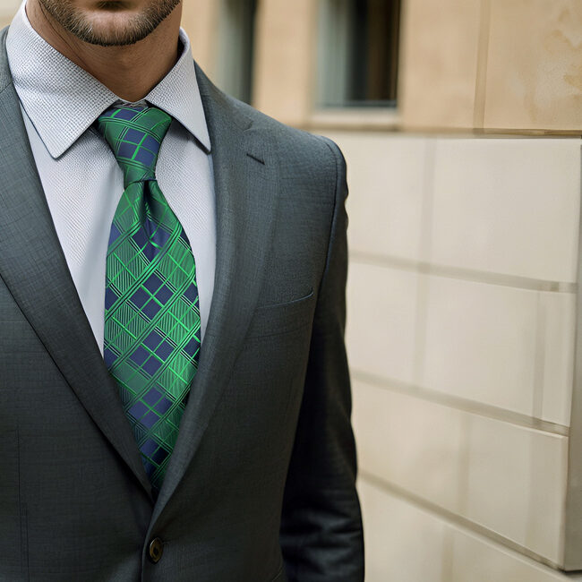 shlax & wing A92 Checked Green Mens Necktie Pocket Square Set Jacquard Woven Classic Groom 63″ Business Rebajas de fin de temporada