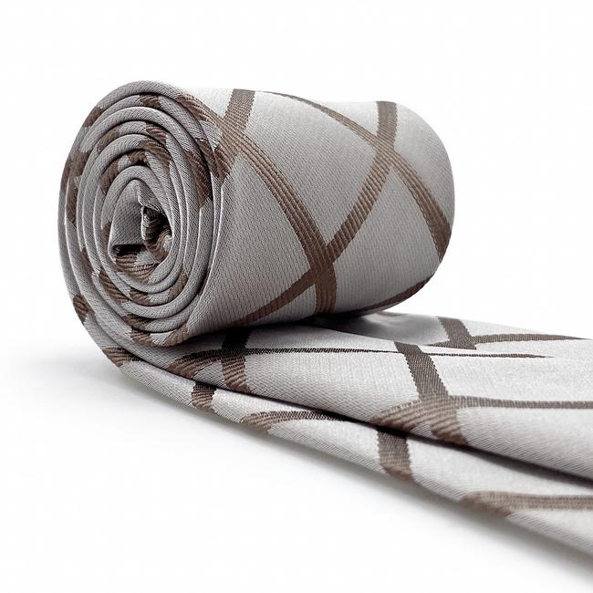 shlax & wing A95 Khaki Checkes Mens Necktie Pocket Square Set Fashion Classic Brand New 2025