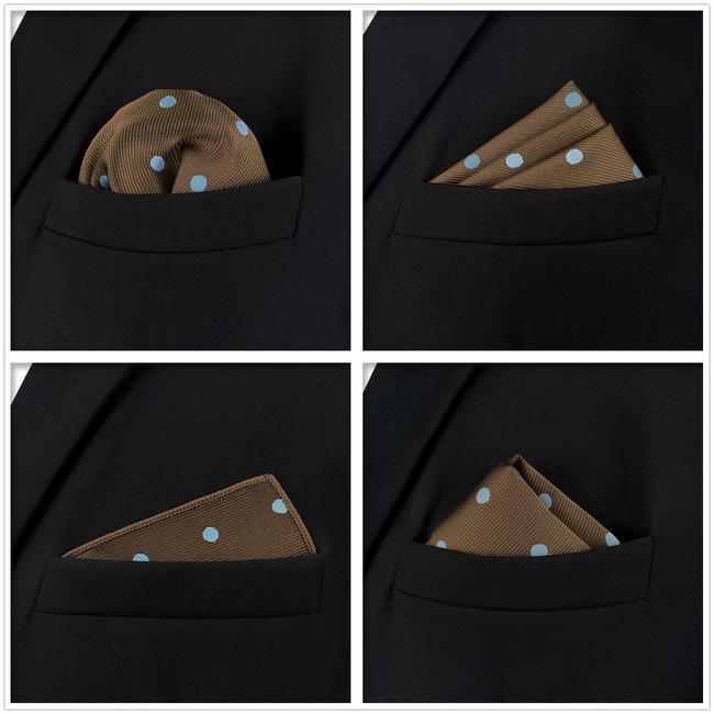shlax & wing 5 Pieces Assorted Mens Pocket Square Maillard Style Fashion Gift Classic Handkerchiefs Set 2-93 En línea