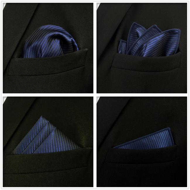 shlax & wing 5 Pieces Blue Mens Pocket Square Fashion Gift Classic Handkerchiefs Set 2-106 Rebajas