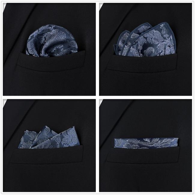 shlax & wing 5 Pieces Blue Mens Pocket Square Fashion Gift Classic Handkerchiefs Set 2-99 Ofertas
