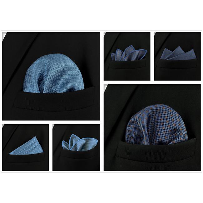 shlax & wing 5 Pieces Blue Mens Pocket Square Fashion Gift Classic Handkerchiefs Set 2-99 Ofertas