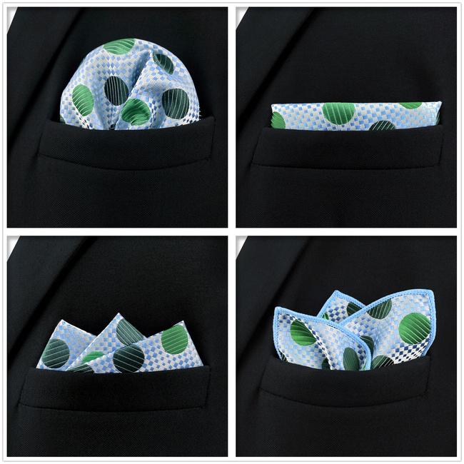 shlax & wing 5 Pieces Green Blue Mens Pocket Square Fashion Gift Classic Handkerchiefs Set 2-103 En oferta