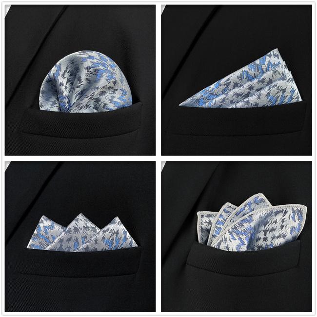 shlax & wing 5 Pieces Grey Mens Pocket Square Fashion Gift Classic Handkerchiefs Set 1-77 Rebajas baratas