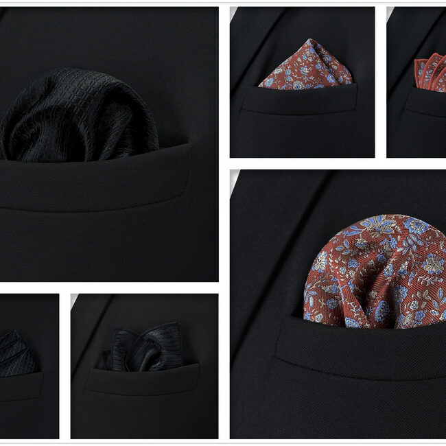 shlax & wing 5 Pieces Mens Pocket Square Brand New Gift Classic Acceossories Handkerchiefs Set 5-1 Los más vendidos