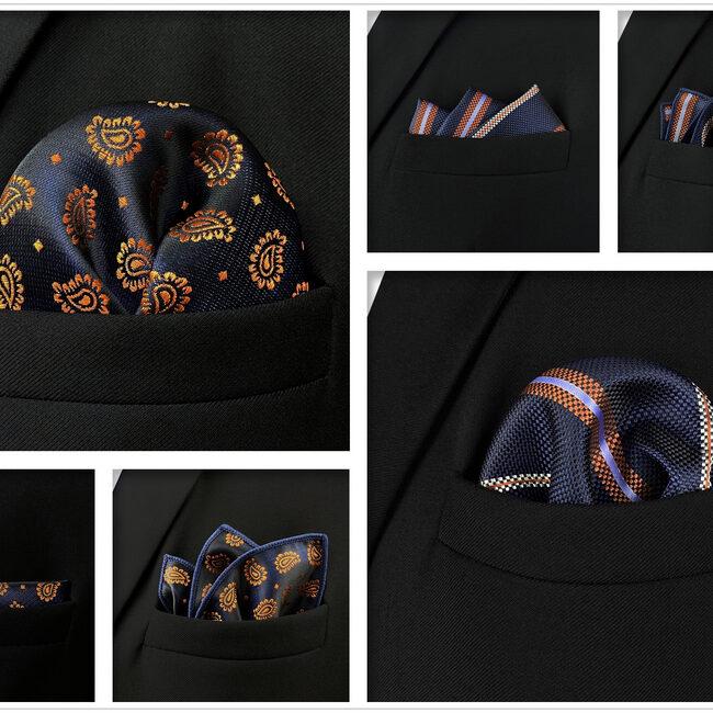 shlax & wing 5 Pieces Mens Pocket Square Brand New Gift Classic Acceossories Handkerchiefs Set 5-1 Los más vendidos