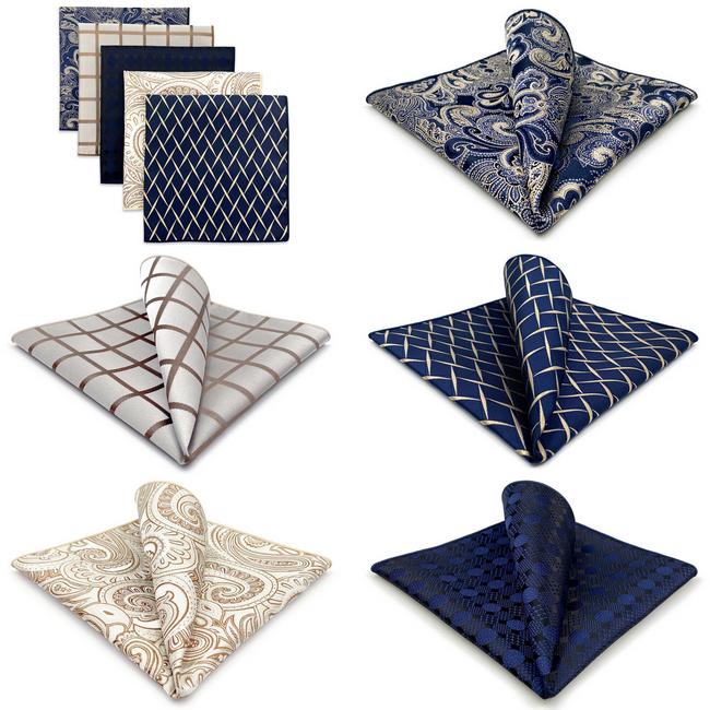 shlax & wing 5 Pieces Mens Pocket Square Brand New Gift Classic Acceossories Handkerchiefs Set 5-10 Ventas relámpago